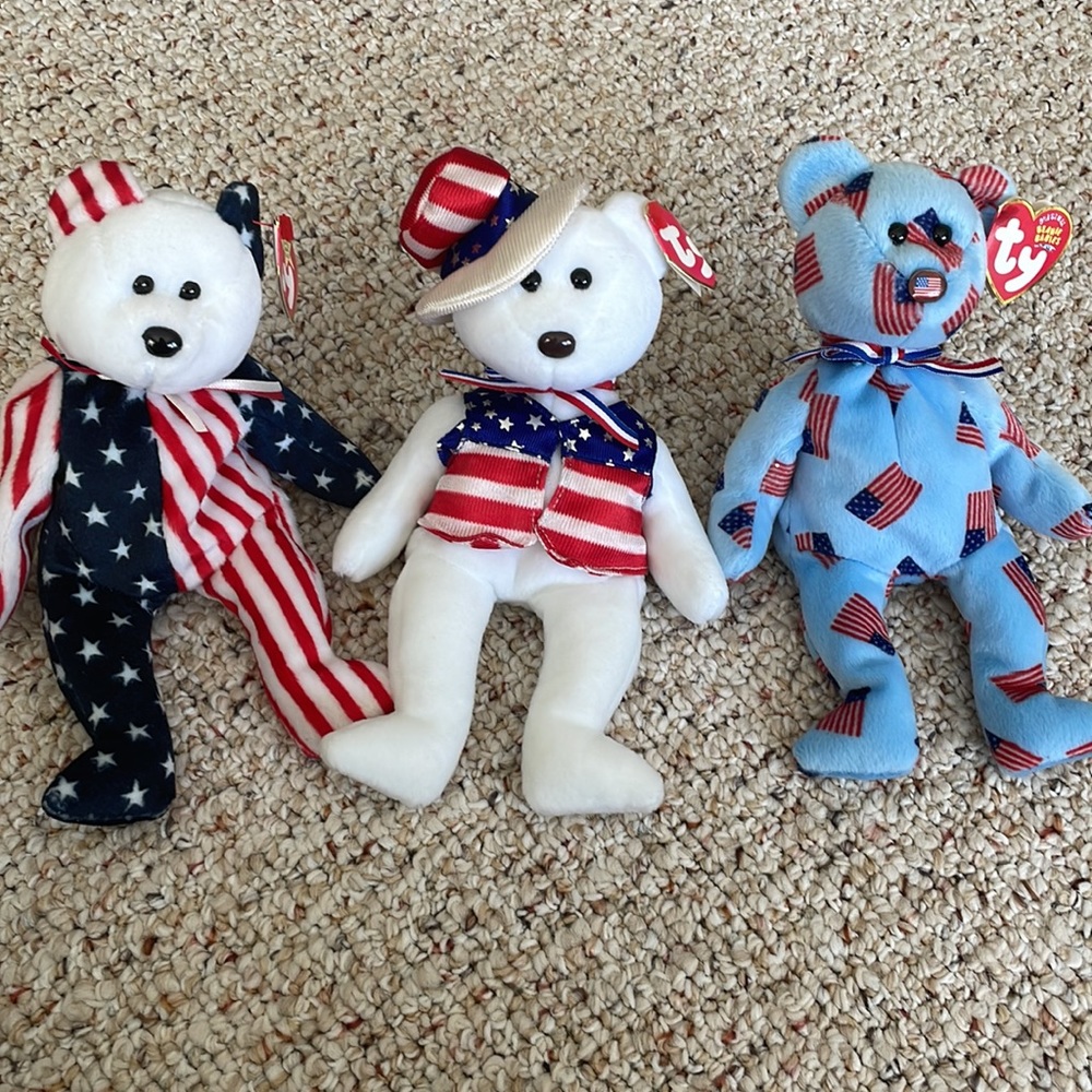 🇺🇸 Sam, Spangle, & Union Beanie Baby Bundle